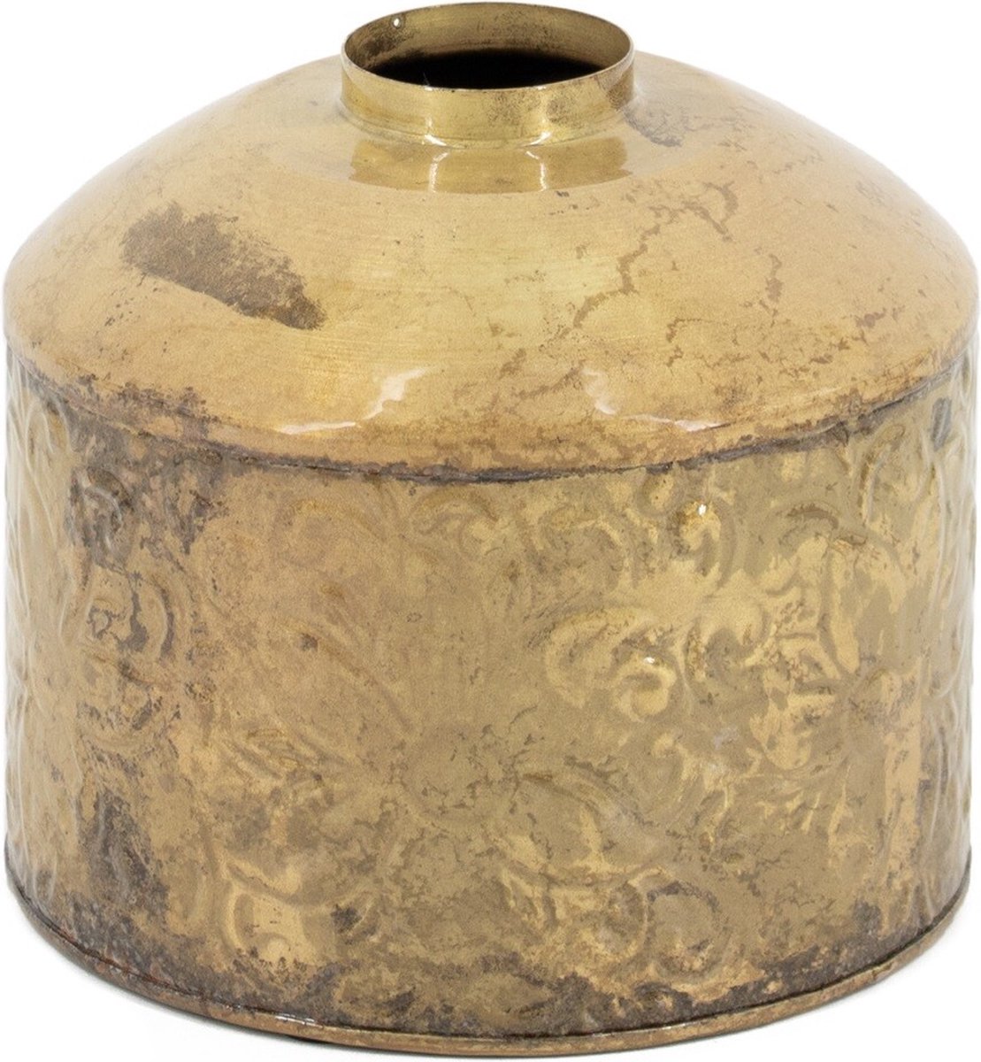 homebound by ky Metalen vaas peach | 6x18x16cm | bloemenvaas metaal Goud