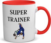 Akyol - super trainer koffiemok - theemok - rood - Sport - coach - judo - trainer - geschenk - verjaardag - love gift - 350 ML inhoud