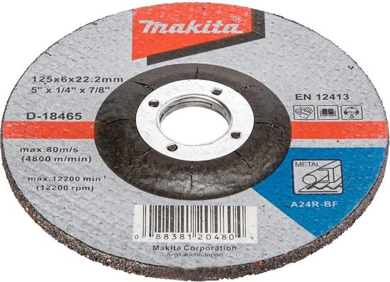 Makita accu haakse slijper lxt 18 v DGA504ZJ 18v inclusief Mbox 125mm