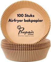 PREPAIR - Airfryer bakpapier 100 stuks - wegwerp bakjes voor airfryer 20 cm - Airfryer accesoires
