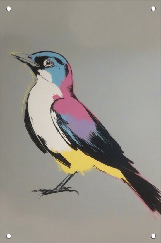 Tuinposter vogel - Vogels tuinposter - Poster Andy Warhol - Tuinposters - Tuinaccessoires - Tuindecoratie - 50 x 75 cm