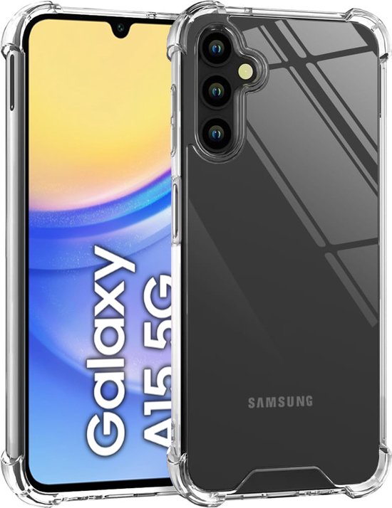 Hoesje geschikt voor Samsung Galaxy A15 - Shockproof Transparant Back Cover Case