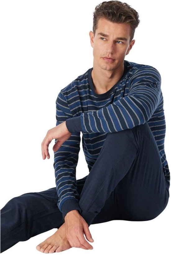 Schiesser Pantalon long pyjama - 800 Blue - taille XL (XL) - Hommes Adultes - 100% coton - 181534-800-XL