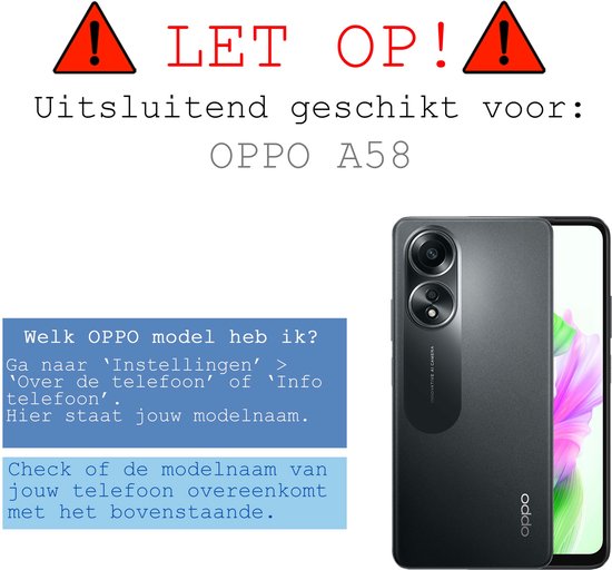 Protecteur d'écran adapté pour OPPO A58 Film de protection d'écran en Tempered Glass - Film de protection d'écran adapté pour OPPO A58 Glas de protection d'écran en verre - 2 pièces
