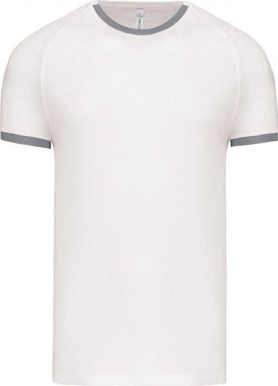 SportT-shirt Unisex 3XL Proact Ronde hals Korte mouw White / Fine Grey 100% Polyester