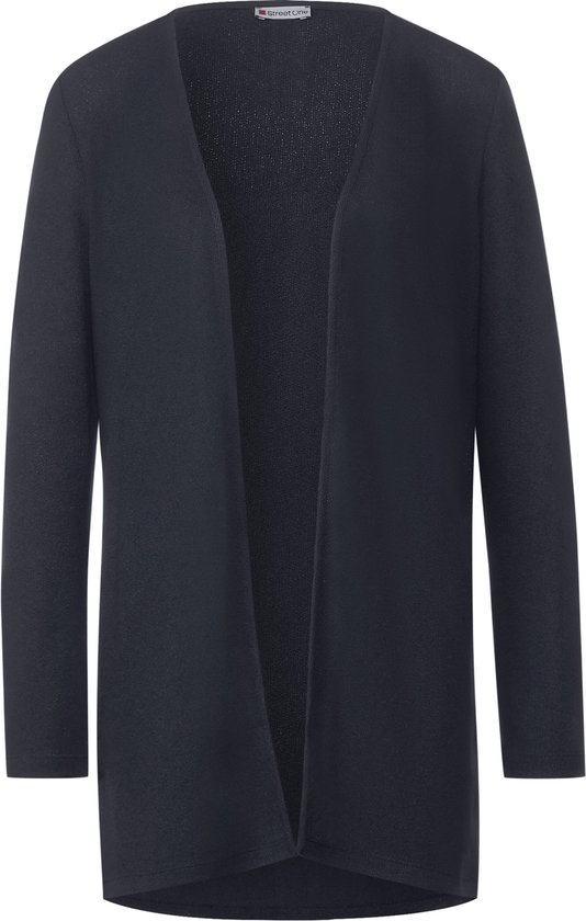 Street One knit look long jacket with slits - Dames Vest - deep blue - Maat 36