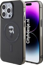 Karl Lagerfeld iPhone 15 Pro Hardcase hoesje – Magsafe Compatible – Karl’s Head – Zwart