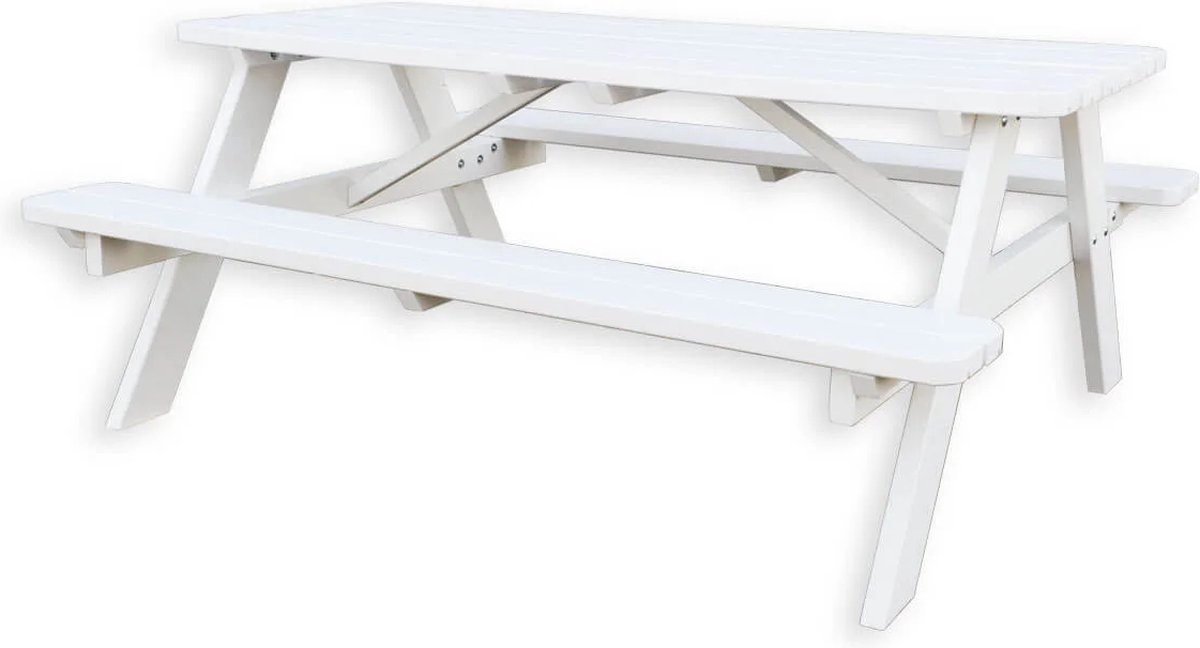 Thuishout - Picknicktafel Deluxe 180 X 70 Cm - Wit