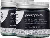 Georganics - Mineraal tandpasta poeder – Actieve houtskool – Whitening - 2 stuks