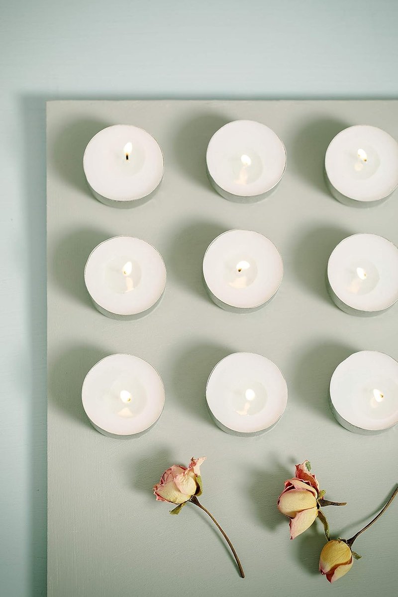 D-light theelichtjes in zak lengte brandtijd 8 uur decoratieve huishoudelijke kaarsen wit natuurlijke plantengroei zonder palmolie 45 stuks ongeparfumeerd