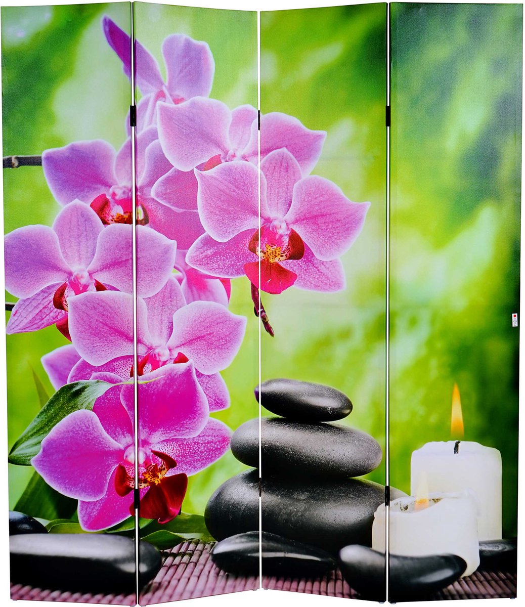 Cosmo Casa LED-scherm - Scheidingswand - Timer - Netspanning - Stenen - 2 LEDs - 180x160cm veelkleurig