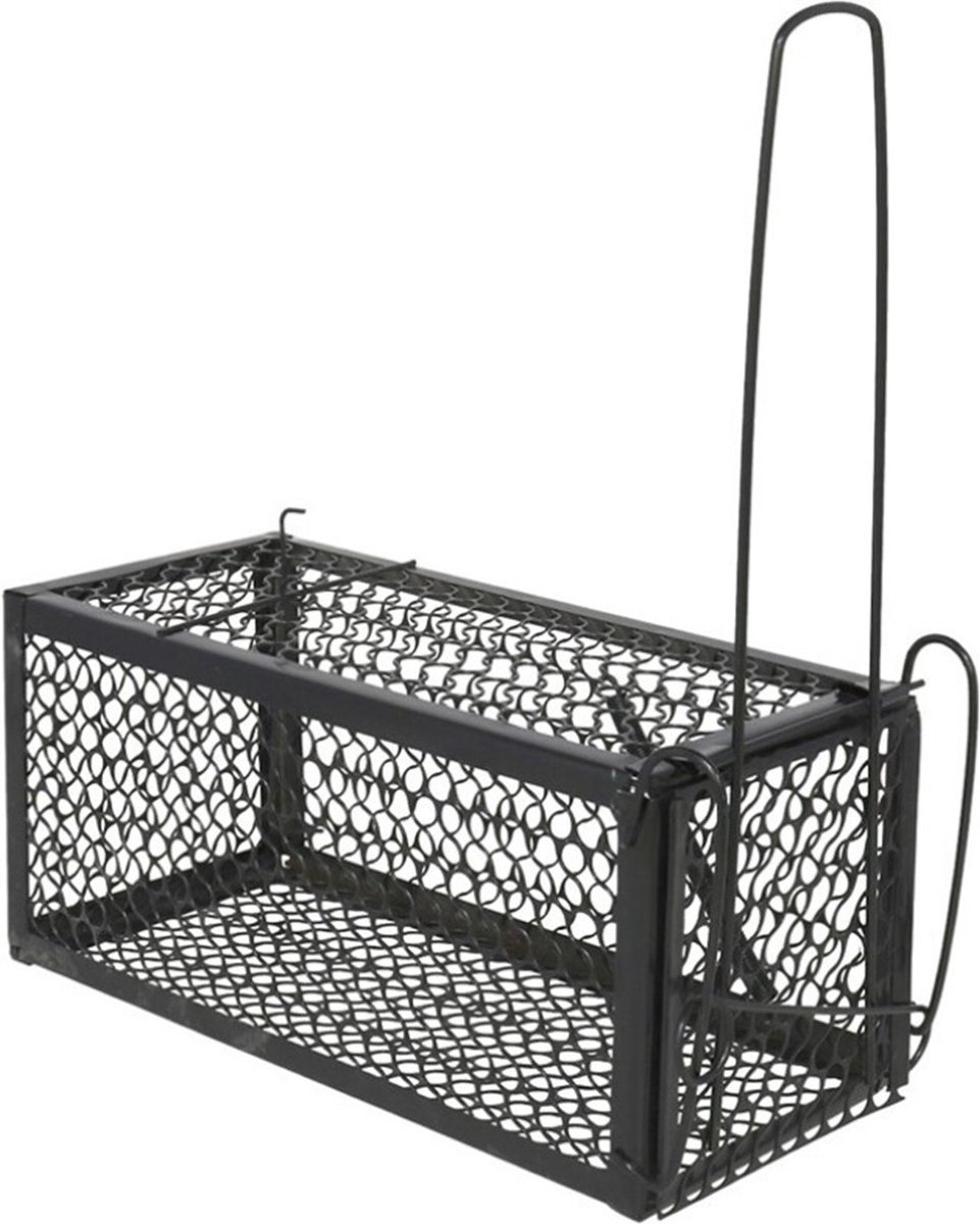 Alma Garden Diervriendelijke muizenval/rattenval - 1x stuks - zwart - metaal - 28 x 11 cm