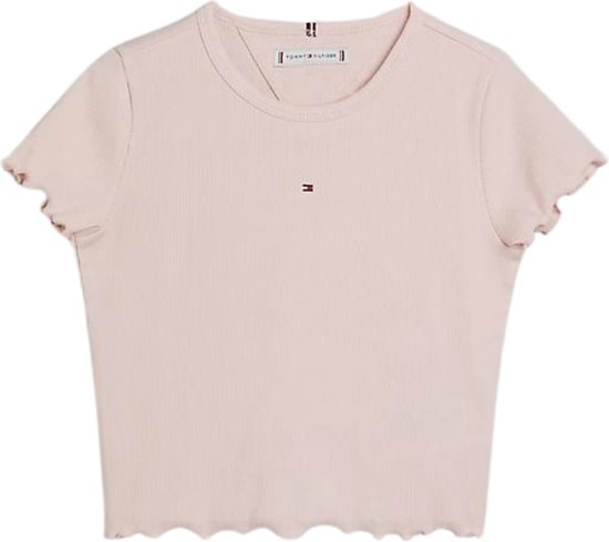Tommy Hilfiger ESSENTIAL RIB TOP S/ S Haut pour Filles - Pink - Taille 8