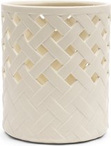Riviera Maison Lanterne Groot Blanc Cassé pour l'intérieur - Lanterne ronde tissée Danae en céramique