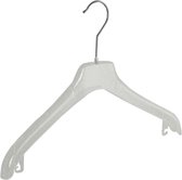 De Kledinghanger Gigant - 40 x Mantelhanger / kostuumhanger kunststof transparant met schouderverbreding, 38 cm