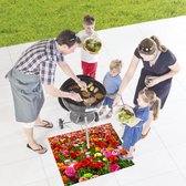Premium BBQ vloermat (80x95cm) Design Flower Field - Bescherming vloer - Hittebestendig - Antislip - Beschermt uw buitenvloeren tegen vuil en onvermijdelijke vetvlekken -Duurzaam en Hoogwaardig!