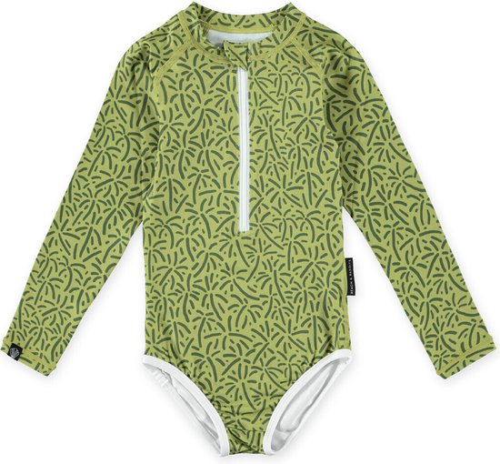 Beach & Bandits - UV-zwempak voor meisjes - Lange mouw - UPF50+ - Endless Palms - Groen - maat 152-158cm