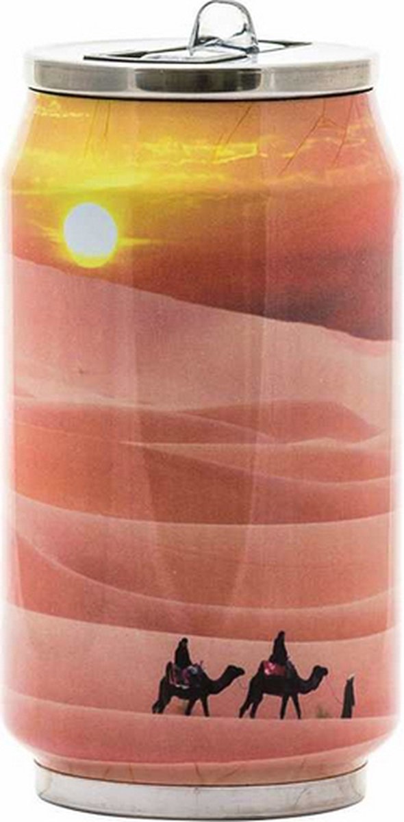 YK Design Thermoskan "Woestijn" 280ml 13cm, isoleerdoos, dubbelwandig, roestvrij staal, siliconen afdichting, BPA-vrij 1566-7994