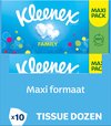 Kleenex Mouchoirs Boîte - Family - 128 mouchoirs x 10 boites - Pack économique