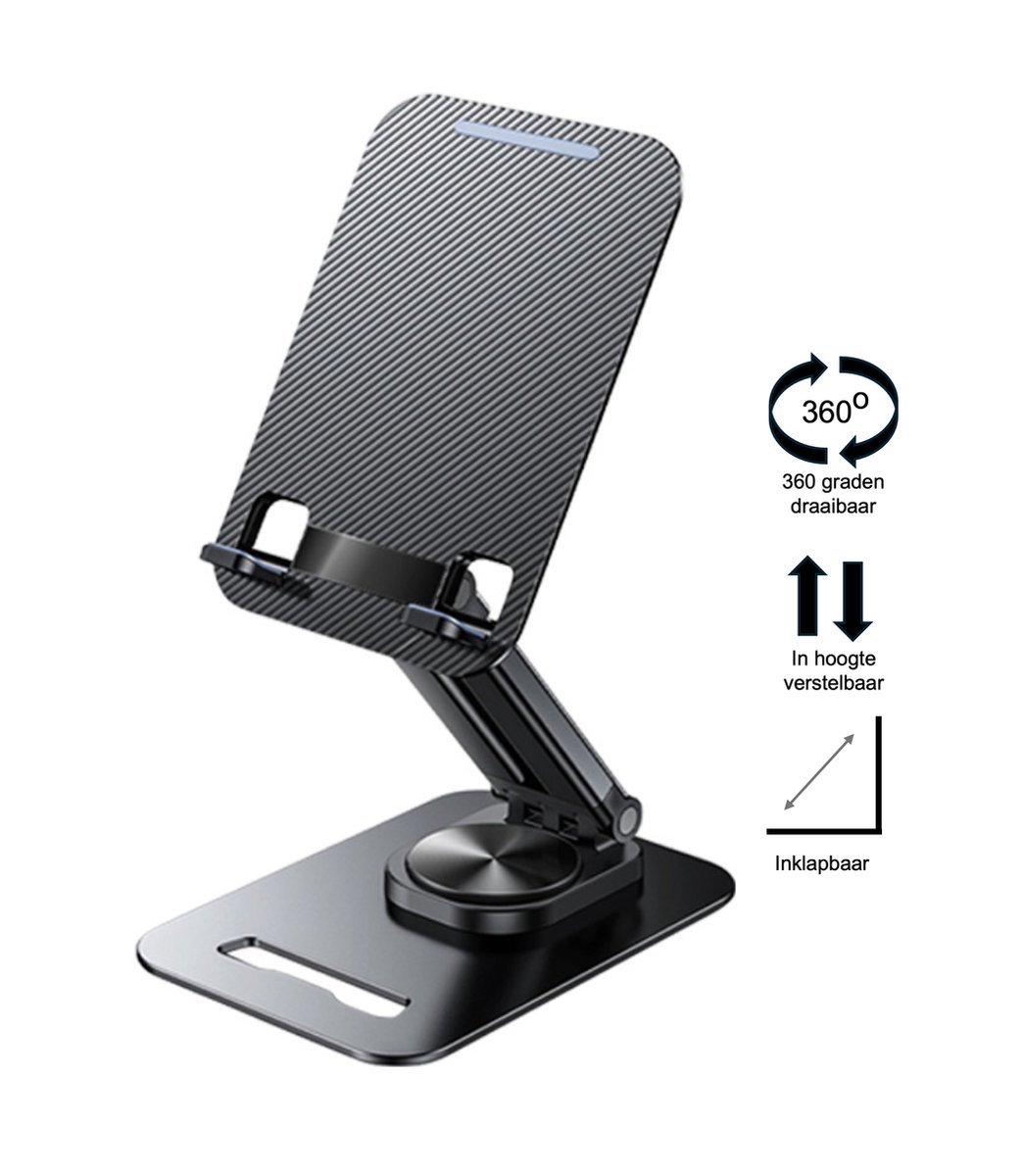 RAYBRO Tablet en Telefoon houder - hoogte instelbaar - 360 graden draaibaar - inklapbaar - antislip - universeel - Smartphonehouder - Tablethouder - BESTE GETEST