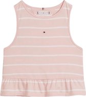 Tommy Hilfiger PEPLUM STRIPE TOP SLVLS Meisjes Top - Pink - Maat 16