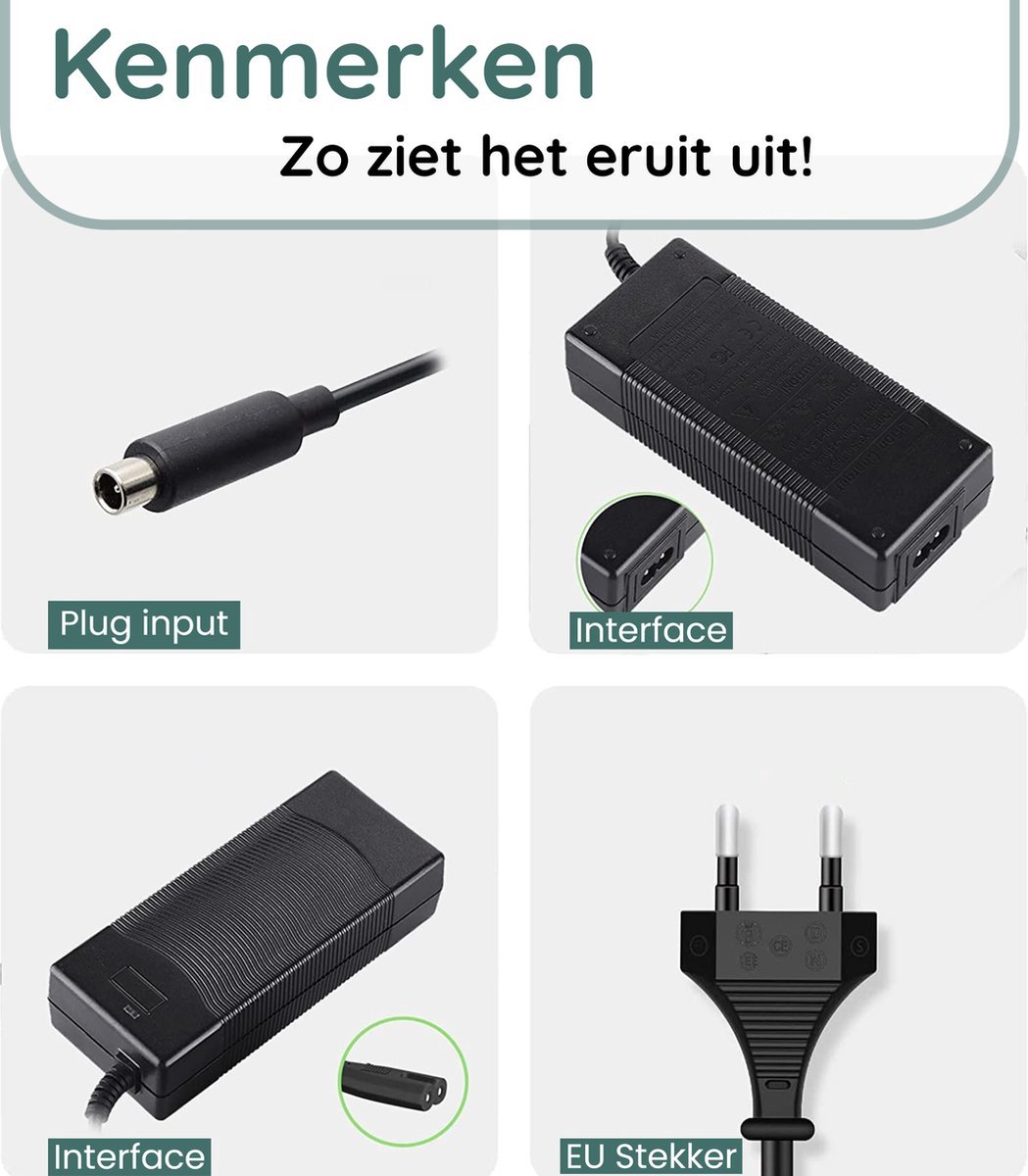 Oplader voor Elektrische Step / Scooter - 42V/2A Voedingsadapter Geschikt voor Segway Ninebot ES1/ES2/ES4 , Xiaomi Mi Mijia M365, LIME, BIRD SKIP - 84W Max – foto 8