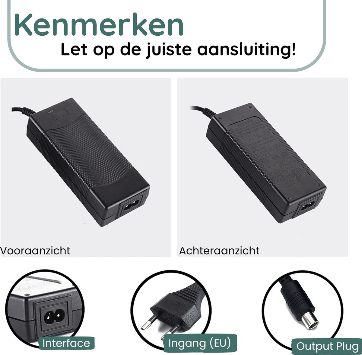Oplader voor Elektrische Step / Scooter - 42V/2A Voedingsadapter Geschikt voor Segway Ninebot ES1/ES2/ES4 , Xiaomi Mi Mijia M365, LIME, BIRD SKIP - 84W Max – foto 3