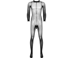 Volledige transparante heren jumpsuit - Open penis slurf - One size - Mannen bodysuit elastisch - Panty - Kousen - BDSM kleding - Rollenspel