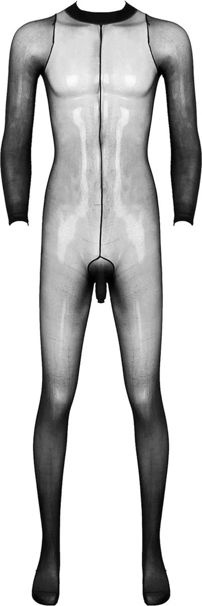 Goedkoopste Volledige transparante heren jumpsuit - Open penis slurf - One size - Mannen bodysuit elastisch - Panty - Kousen - BDSM kleding - Rollenspel