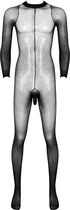 Volledige transparante heren jumpsuit - Open penis slurf - One size - Mannen bodysuit elastisch - Panty - Kousen - BDSM kleding - Rollenspel