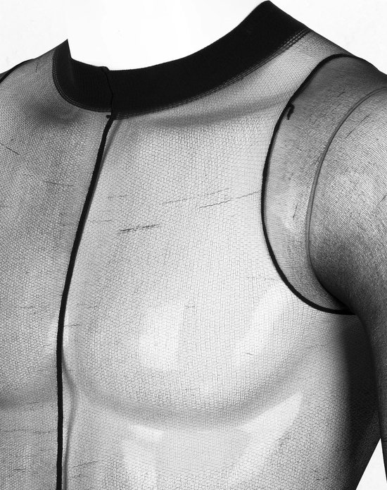 Combinaison homme entièrement transparente - Tronc pénis ouvert - Taille unique - Élastique body homme - Collants - Bas - Vêtements BDSM - Jeu de rôle