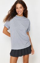 Trendyol TWOSS23TS00040 Volwassenen Vrouwen T-shirt - Grau - XL