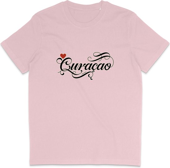 Heren en Dames T Shirt - Curaçao - Curacao - Roze - XL