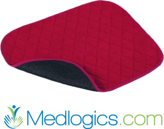 Medlogics wasbare stoelbeschermer incontinentie onderlegger stoel of bed - wasbaar - Rood 40 x 50 cm