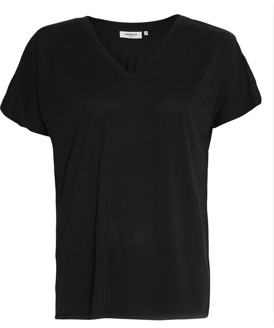 MSCH Copenhagen Mschfenya Modal V Neck Tee T-shirts & T-shirts Femme - Chemise - Zwart - Taille S/M