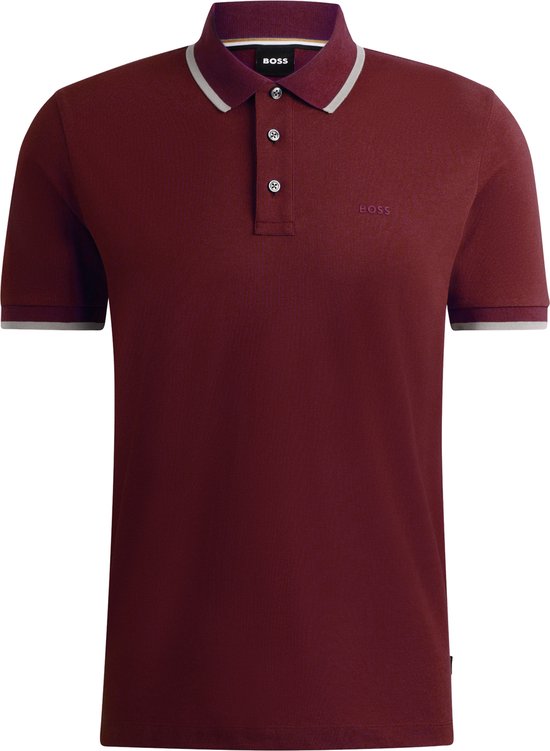 BOSS Parlay regular fit polo - pique - rood - Maat: M
