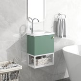 Sweiko badkamermeubel wastafel met badmeubel 40 cm , Badmeubel , Badmeubel hangend wit en groen , Klein badkamermeubel voor gasten
