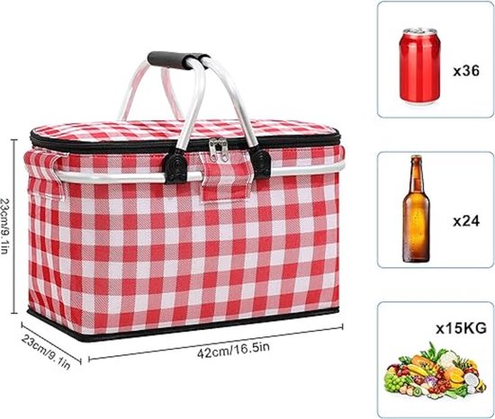 F|23 FI23 84110-2 boodschappenmand met geïntegreerde beschermhoes 42 x 27 x 26 cm ca. 20 liter ergonomische vorm Shoppers' Delight met stippen zwart/wit