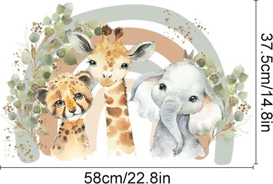 Jungle dieren muurstickers - Feestje van Hout Jungle dieren muurstickers - Feestje van Hout