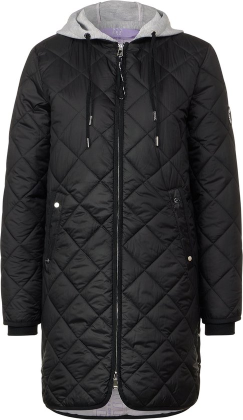 Street One Light Padded Coat with removable hoody - Dames Jas - black - Maat 46