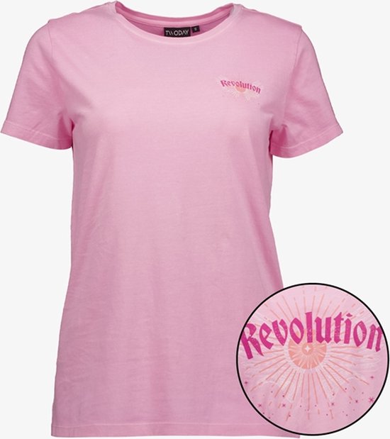TwoDay dames T-shirt roze met backprint - Maat S