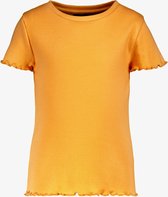 TwoDay basic meisjes rib T-shirt oranje - Maat 110/116