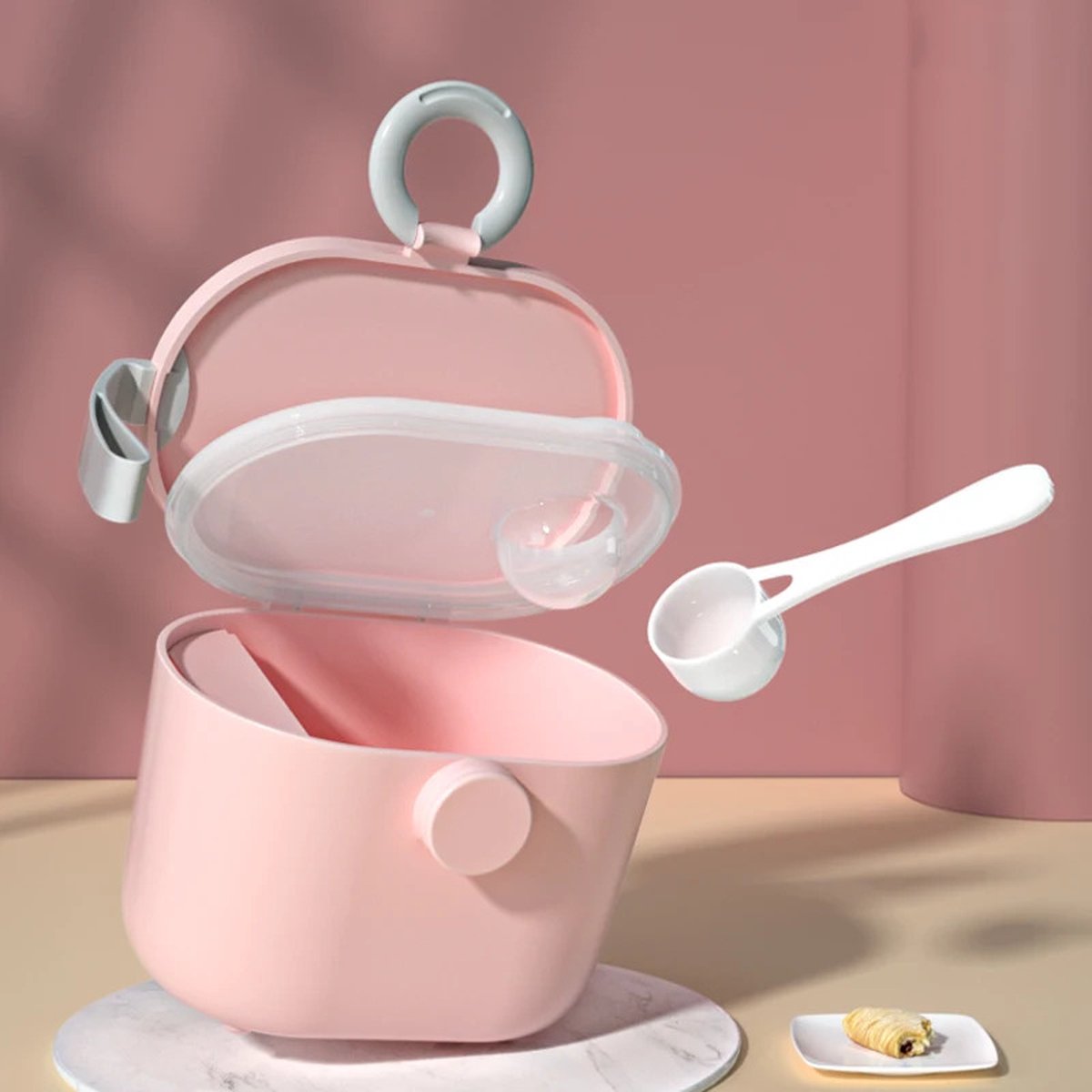 Goedkoopste Babyvoeding Bewaarbox - Bewaardoos – Melkpoeder doseerdoos - Bewaarbakjes - Reisbox - Melkpoederbox - Roze