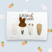 Little Yune - Haarspeldjes Pasen Bunny (middel) - Haarspeldjes Meisje - Haaraccessoires
