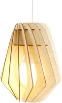 Bomerango Spin S houten hanglamp small - met koordset wit - Ø 25 cm