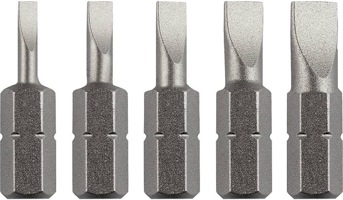 KWB torsie bitset Sleufkop 2 3 4 5 en 6 mm Lengte 25 mm Hoge torsieweerstand 120540 5 stuks