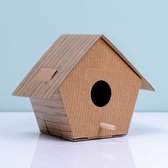 Kikkerland DIY Bird house Log Cabin - Maak je eigen vogelhuisje - Karton met wax coating - Houten hutje design