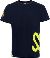 SEB Tee Navy - Neon Yellow | T-shirt heren - Blauw - Neon - Organisch katoen - T shirt