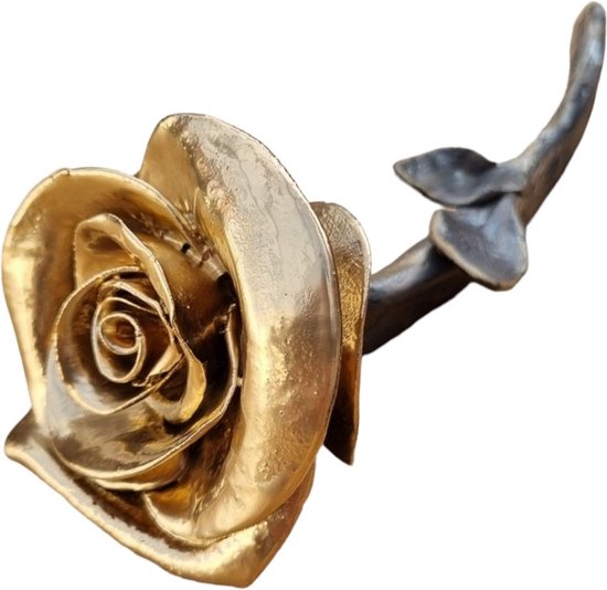 Roos - Keramiek - Gouden Roos - Relatiegeschenk - Cadeau - Goud - 25 cm