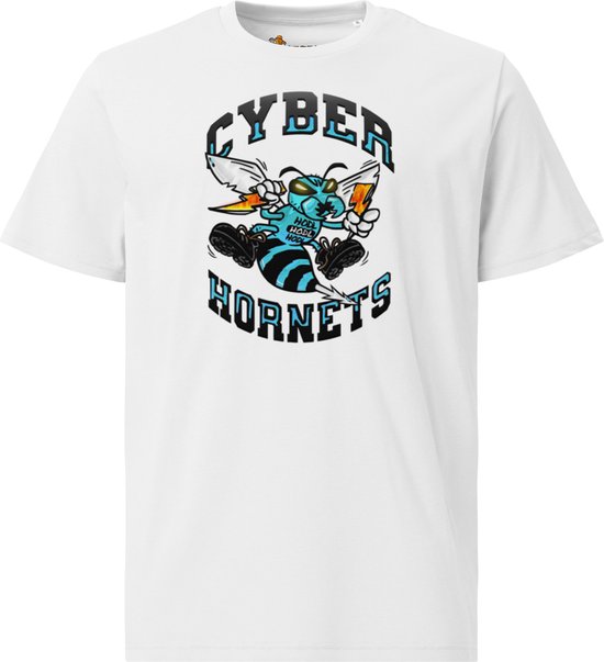 Cyber Hornets - Unisex - 100% Biologisch Katoen - Kleur Wit - Maat XL | Bitcoin cadeau| Crypto cadeau| Bitcoin T-shirt| Crypto T-shirt| Crypto Shirt| Bitcoin Shirt| Bitcoin Merch| Crypto Merch| Bitcoin Kleding